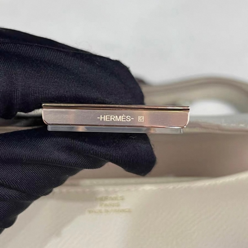 HERMES Mini Constance 19 奶昔白 玫瑰金扣 Y刻 98新-14