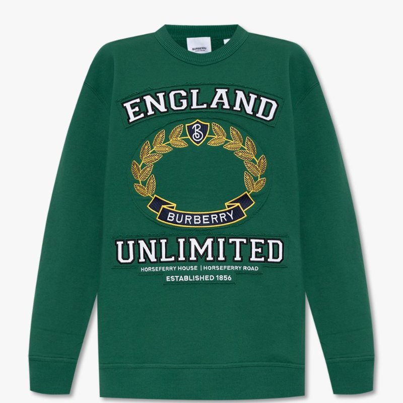 🎊新年特賣🧧Burberry 80650471 女款 Harper 學院風衛衣上衣 綠色 L/XL-2