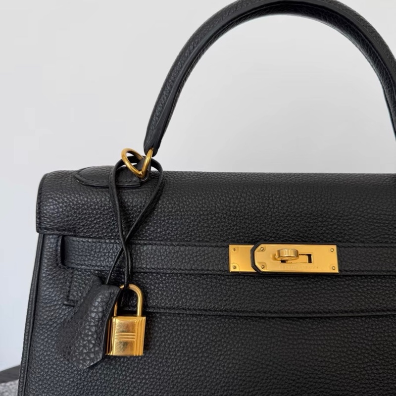 98新🩷 hermes kelly32黑金togo皮 框R 2014-3