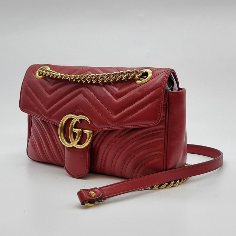 【包稅】GUCCI 【小號】GG Marmont 馬特拉塞凸紋鏈單肩包 GUB091607-1