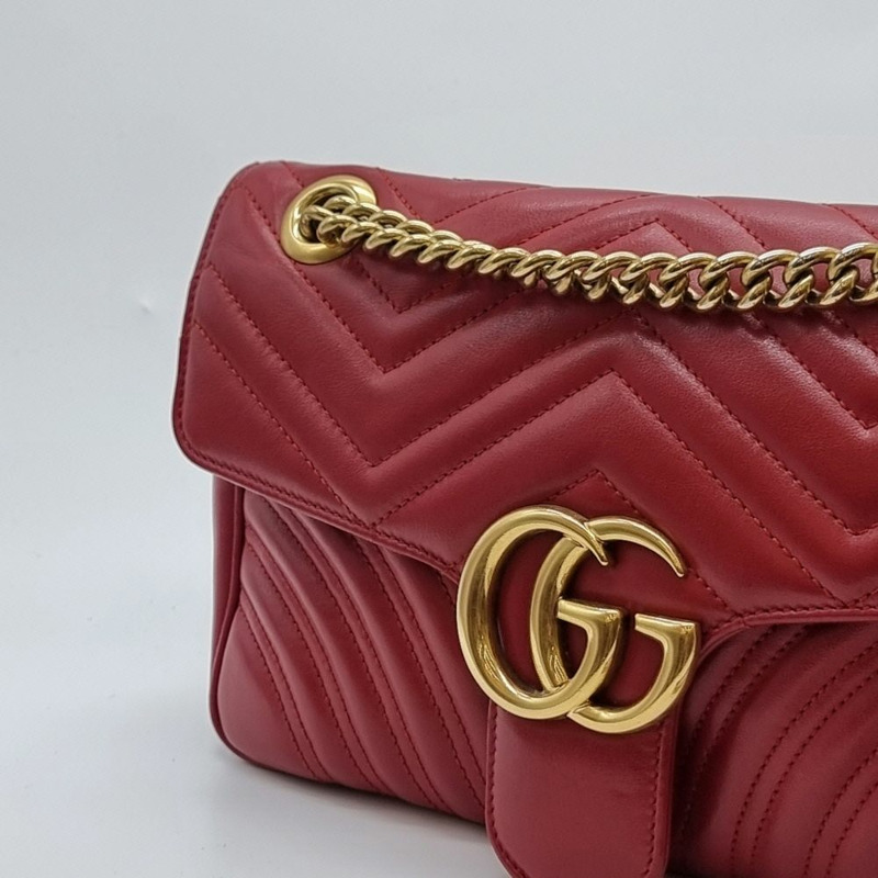 【包稅】GUCCI 【小號】GG Marmont 馬特拉塞凸紋鏈單肩包 GUB091607-2