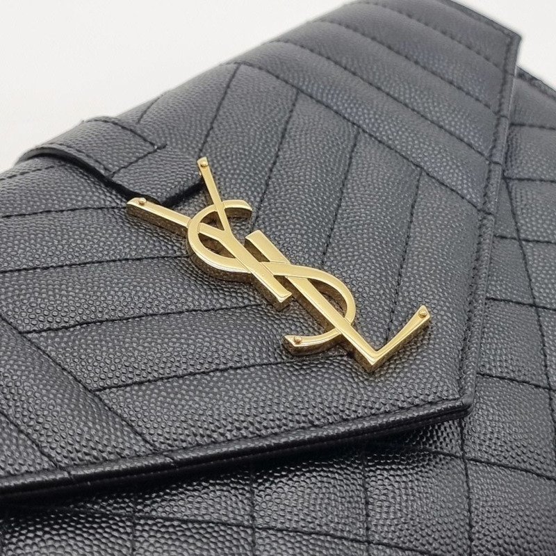 【包稅】SAINT LAURENT 信封馬特拉塞凸紋花押字鏈單肩包 SAB091619-2