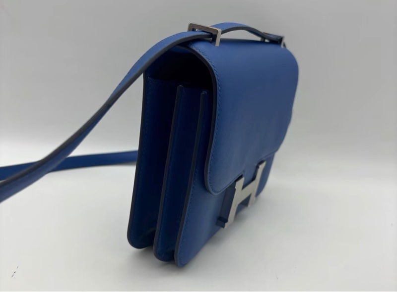99新  Hermes 愛馬仕 mini Constance康康19電光藍銀扣 B刻  尺寸：19*15*6-3