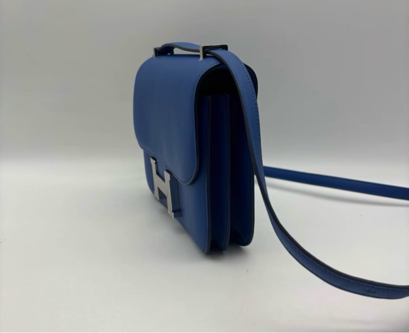 99新  Hermes 愛馬仕 mini Constance康康19電光藍銀扣 B刻  尺寸：19*15*6-4