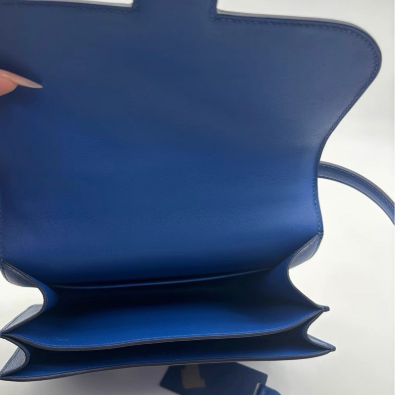 99新  Hermes 愛馬仕 mini Constance康康19電光藍銀扣 B刻  尺寸：19*15*6-5