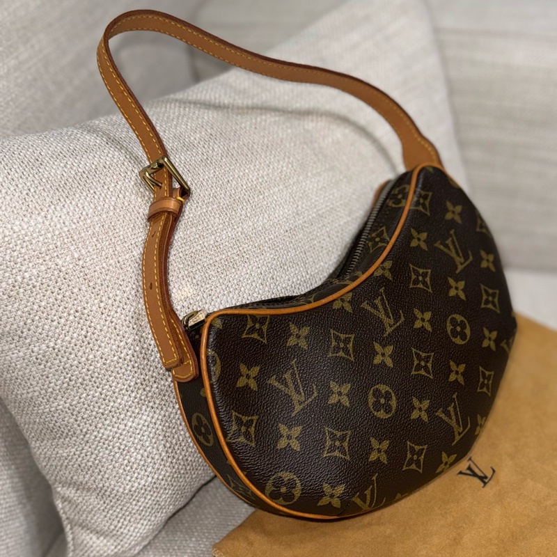 LV Croissant small 中古可頌包小號🥐漂亮好包況🧡豌豆包/月亮包/月牙包/LV老花肩背包/LV腋下包-29