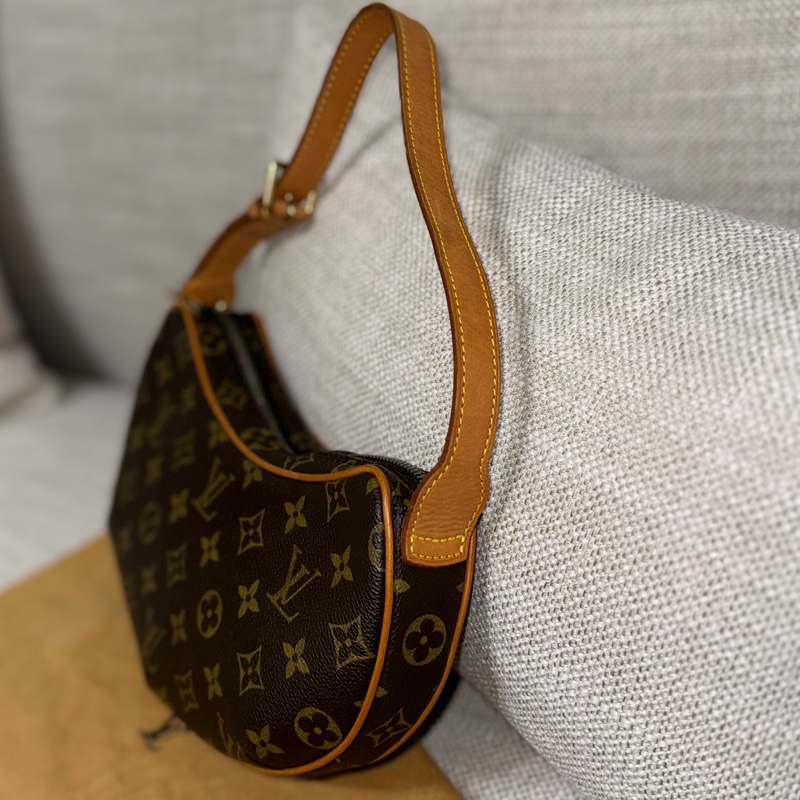 LV Croissant small 中古可頌包小號🥐漂亮好包況🧡豌豆包/月亮包/月牙包/LV老花肩背包/LV腋下包-30