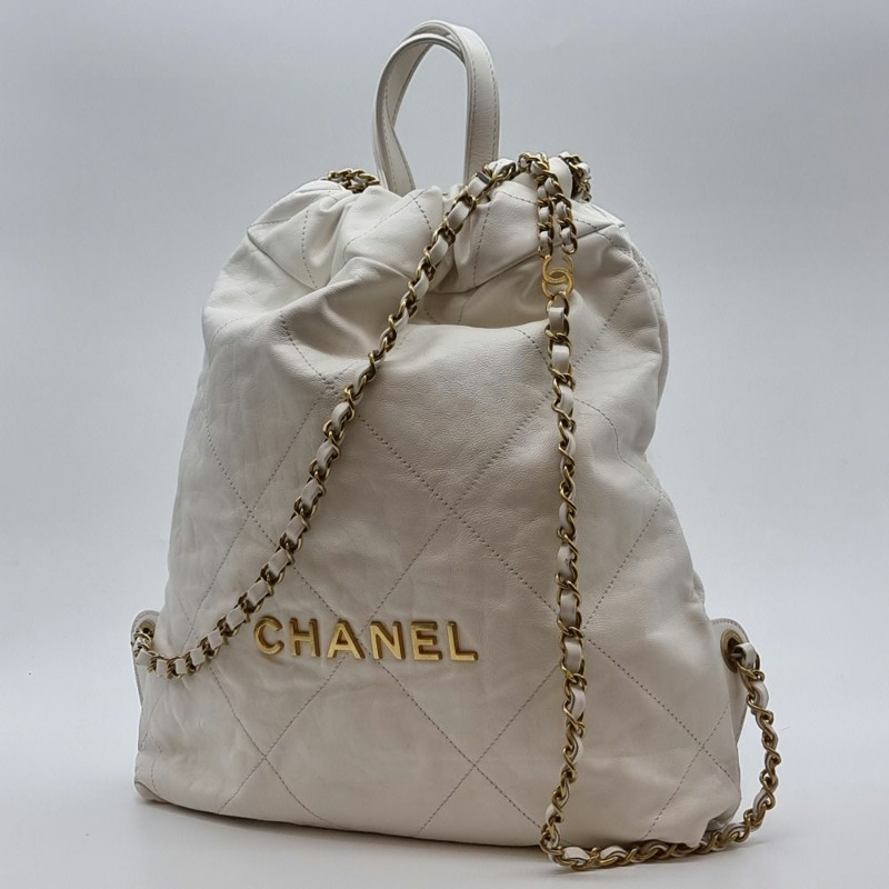 【包稅】CHANEL 【小號】22 白色背包 CHB101332-1