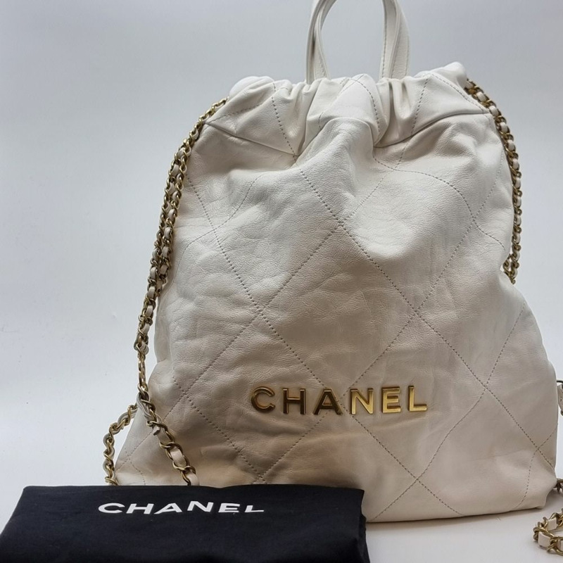 【包稅】CHANEL 【小號】22 白色背包 CHB101332-7