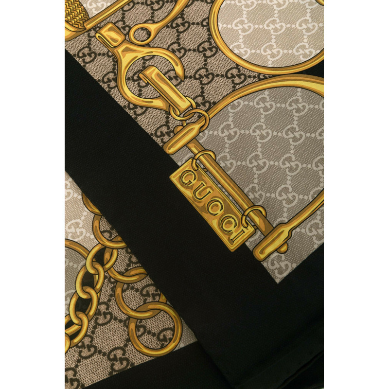 Gg Horsebit Silk 圍巾-1
