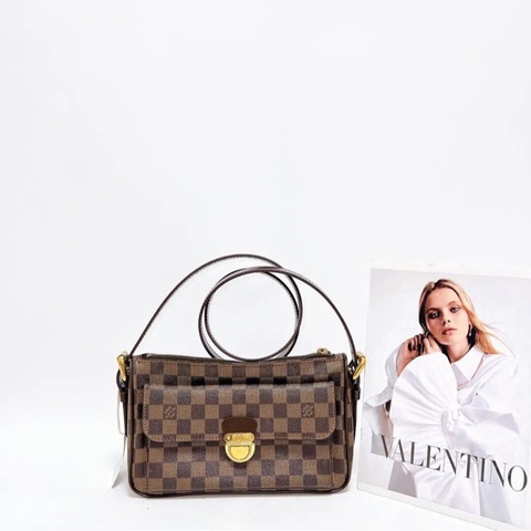 【90%新✨全網最低價】LV Ravello棕棋盤格奔馳包斜挎包中古vintage