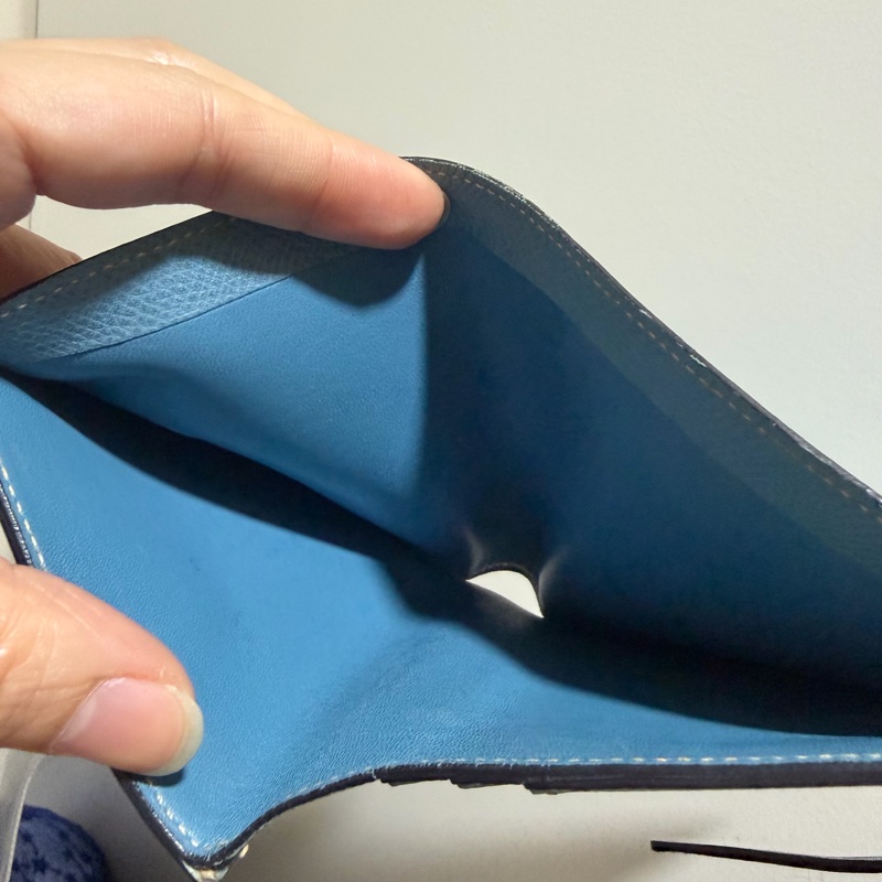 Hermes 愛馬仕 bearn 短夾 牛仔藍 銀釦-8