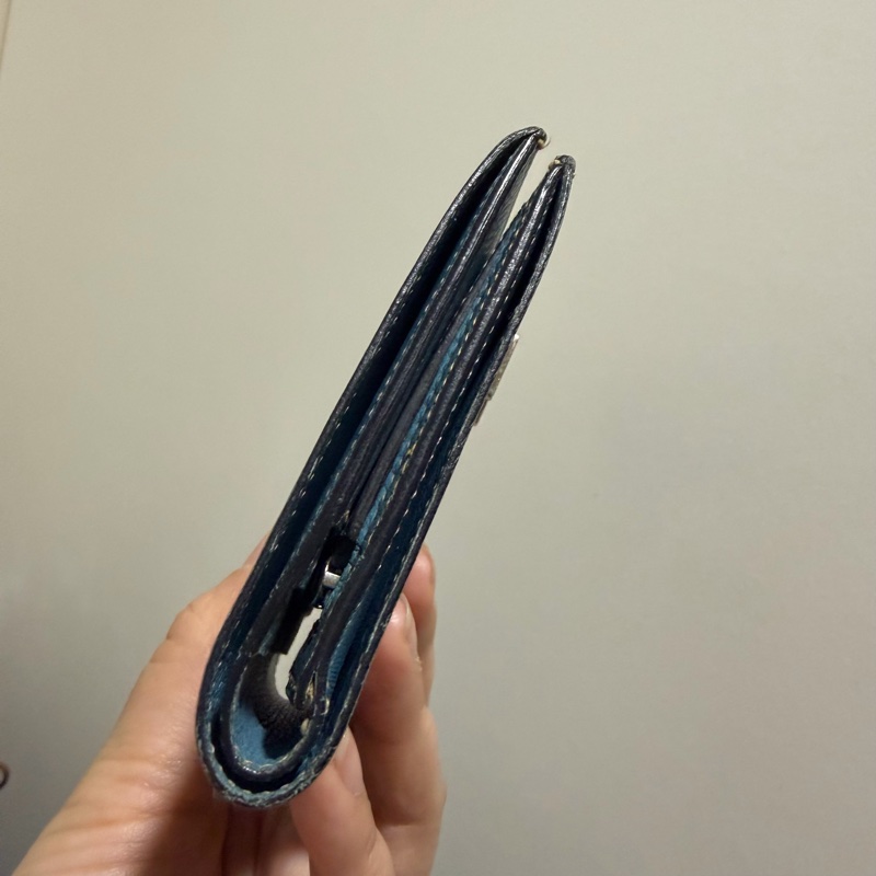 Hermes 愛馬仕 bearn 短夾 牛仔藍 銀釦-11