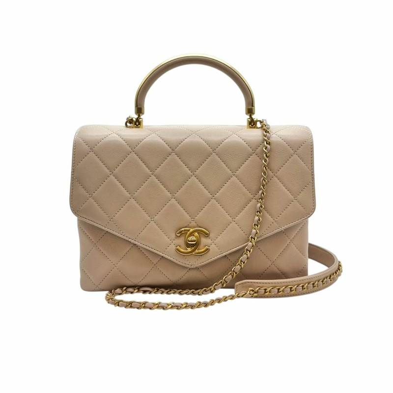 【包稅】CHANEL 米色手提絎縫托特包 CHB101514-0