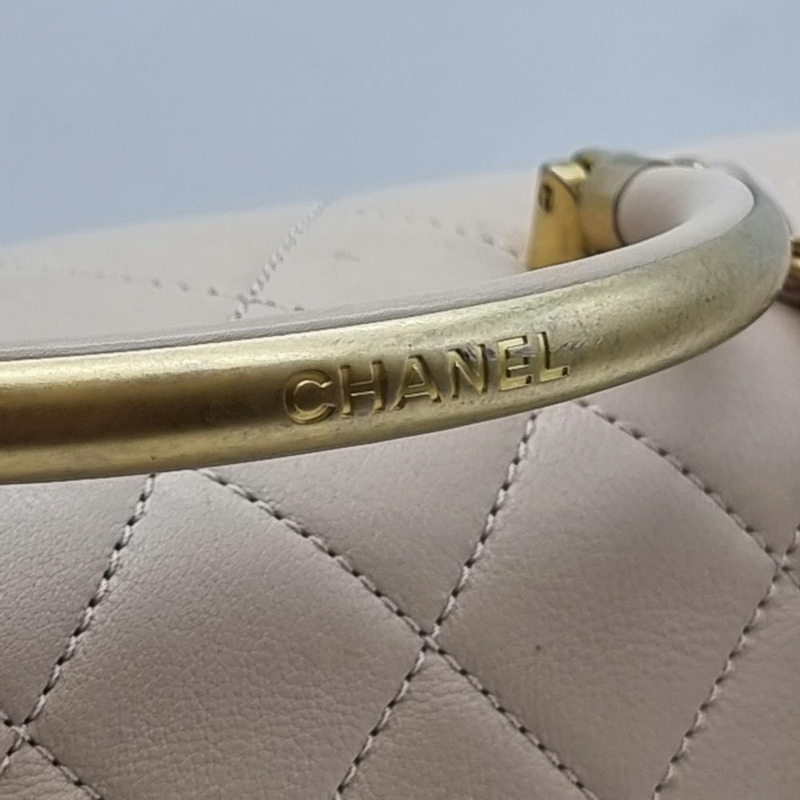 【包稅】CHANEL 米色手提絎縫托特包 CHB101514-2