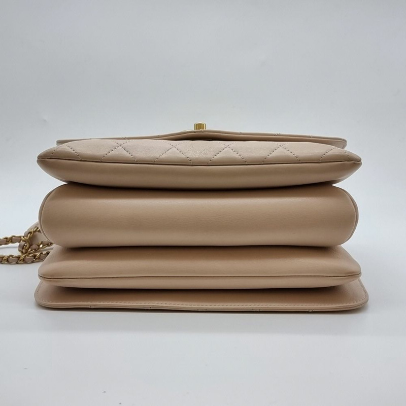 【包稅】CHANEL 米色手提絎縫托特包 CHB101514-4