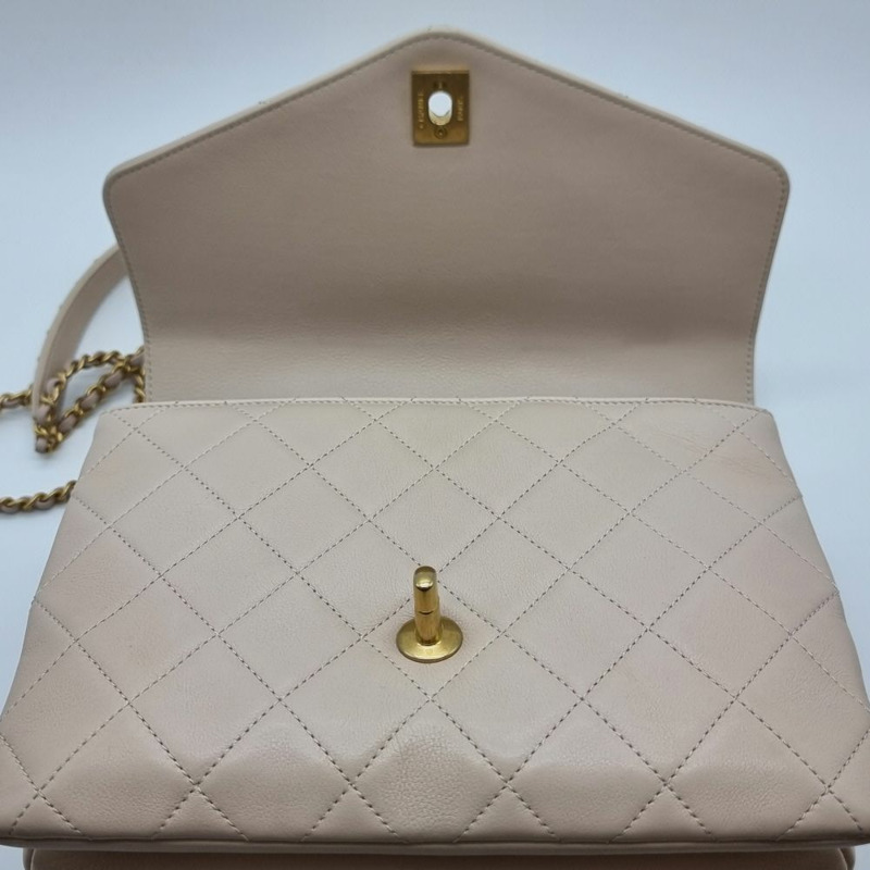 【包稅】CHANEL 米色手提絎縫托特包 CHB101514-5
