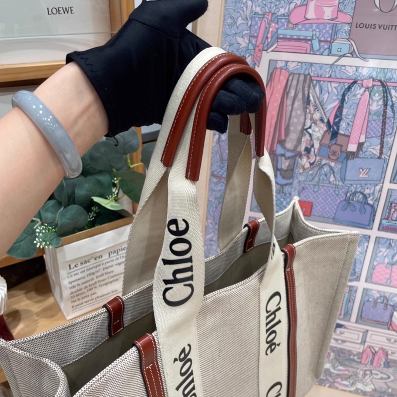 Chloe woody大號焦糖托特包-2