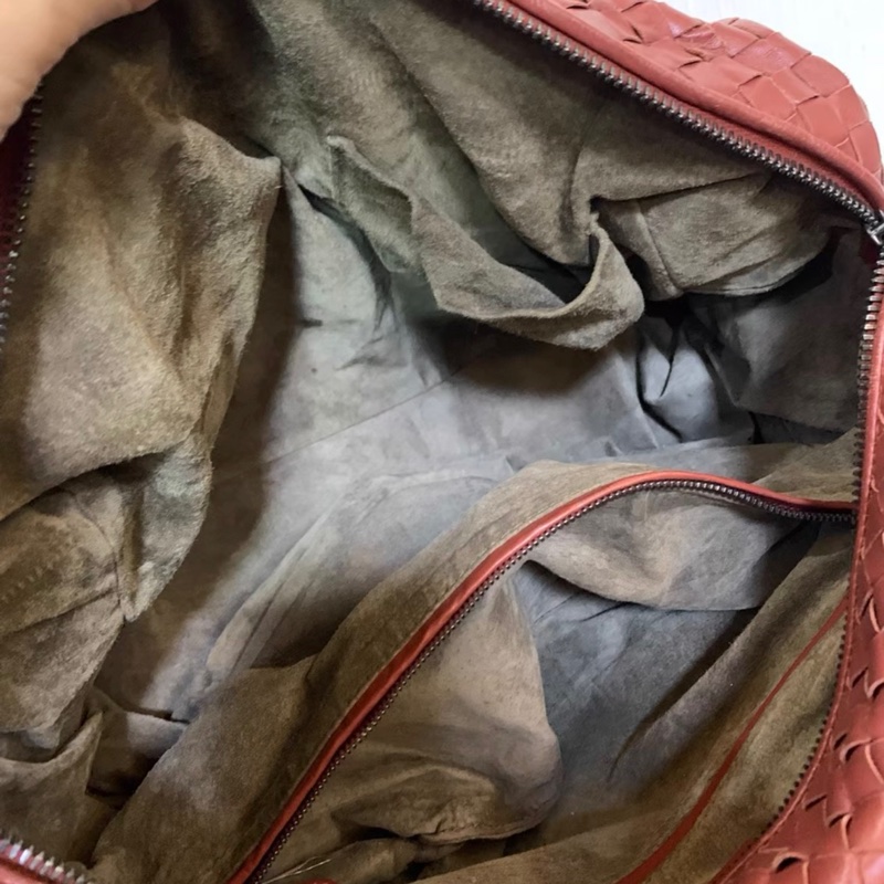 Bottega Veneta 編織手提包玫紅色-4