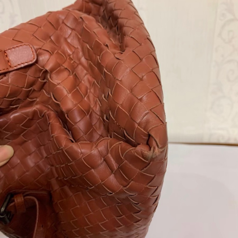 Bottega Veneta 編織手提包玫紅色-5