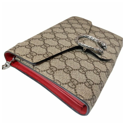 GUCCI GG Supreme帆布Dionysus鏈條皮夾肩包斜背包（401231）