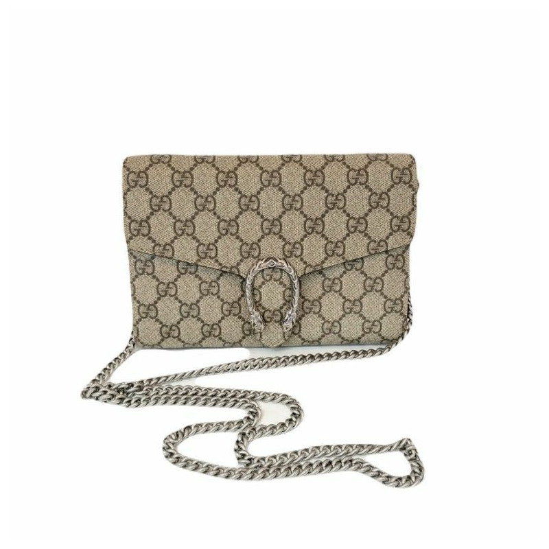 【包稅】GUCCI GG Supreme帆布Dionysus鏈條皮夾肩包斜背包（401231）-1