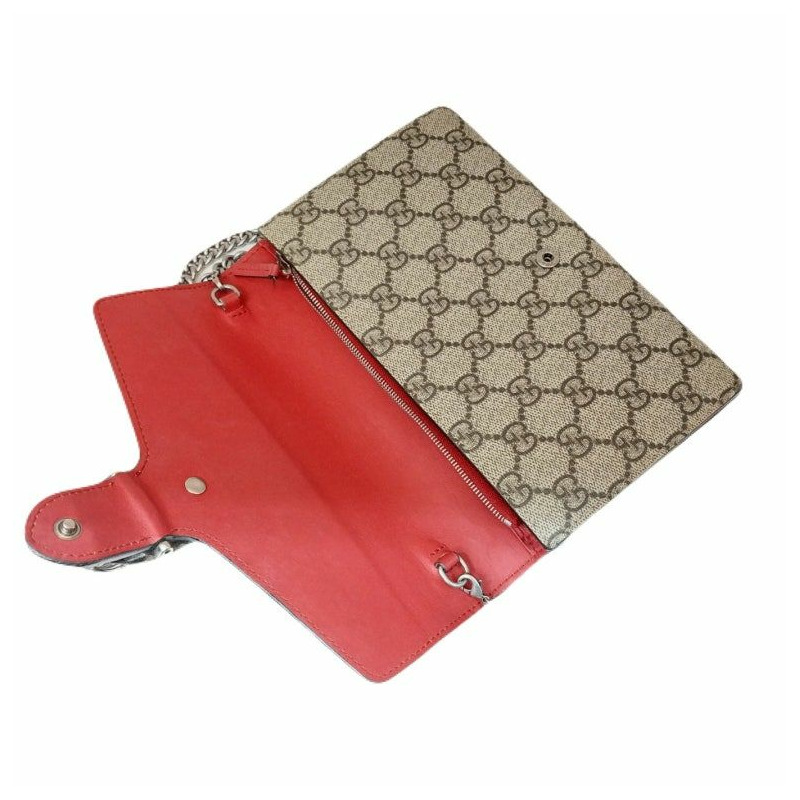 【包稅】GUCCI GG Supreme帆布Dionysus鏈條皮夾肩包斜背包（401231）-2