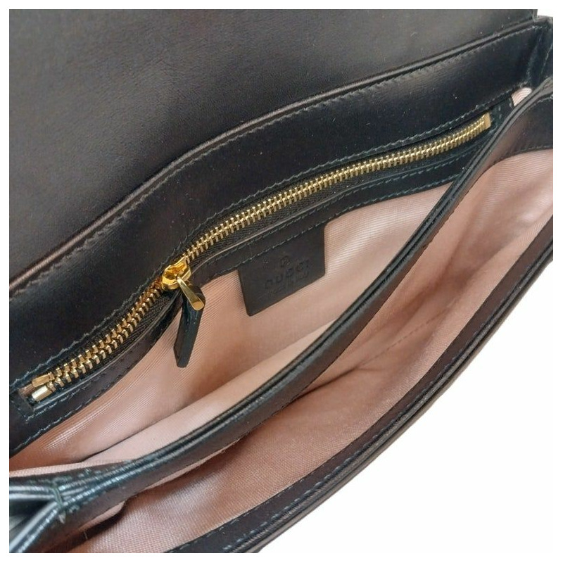 【包稅】GUCCI GG黑色皮革Ali小號肩斜背包-4