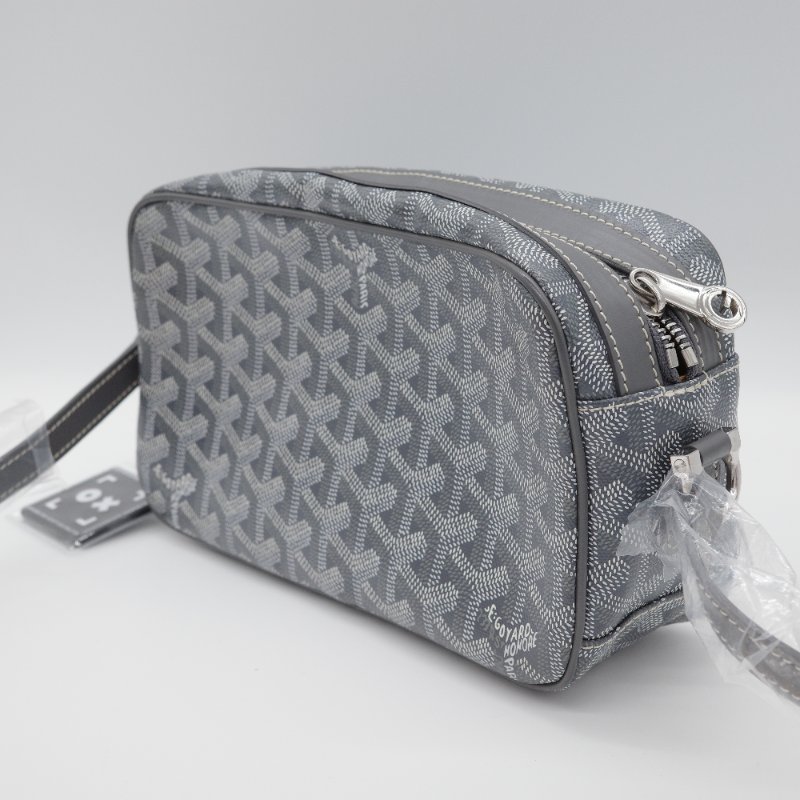 Goyard 戈雅 Cap-Vert PM 經典花紋 灰色 帆布 小牛皮 相機包 斜挎包-1