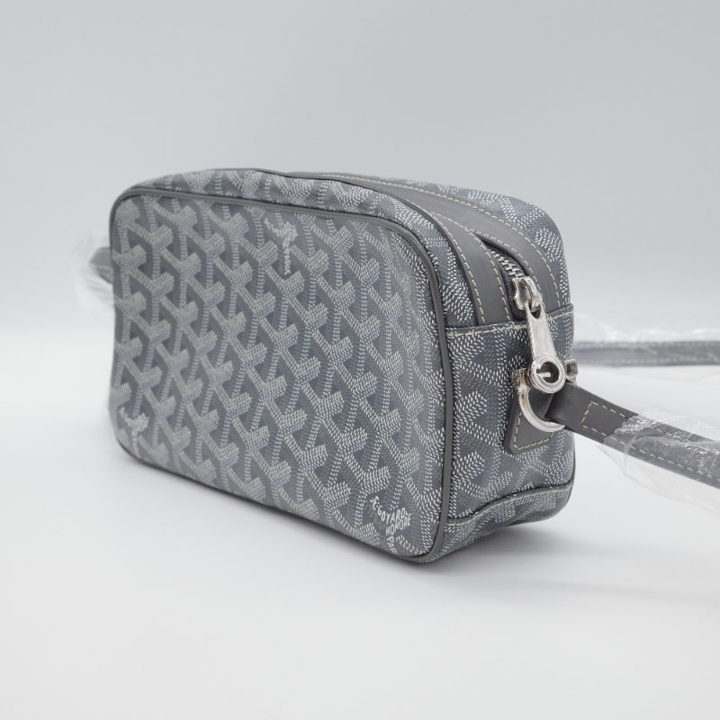 Goyard 戈雅 Cap-Vert PM 經典花紋 灰色 帆布 小牛皮 相機包 斜挎包-4