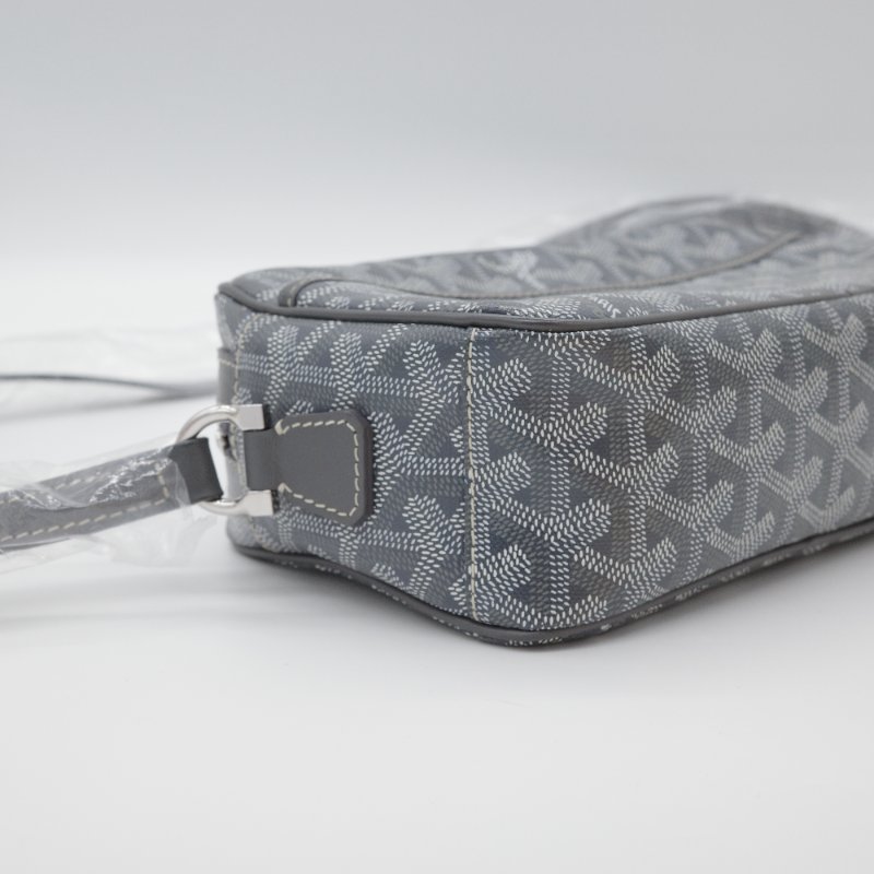 Goyard 戈雅 Cap-Vert PM 經典花紋 灰色 帆布 小牛皮 相機包 斜挎包-11