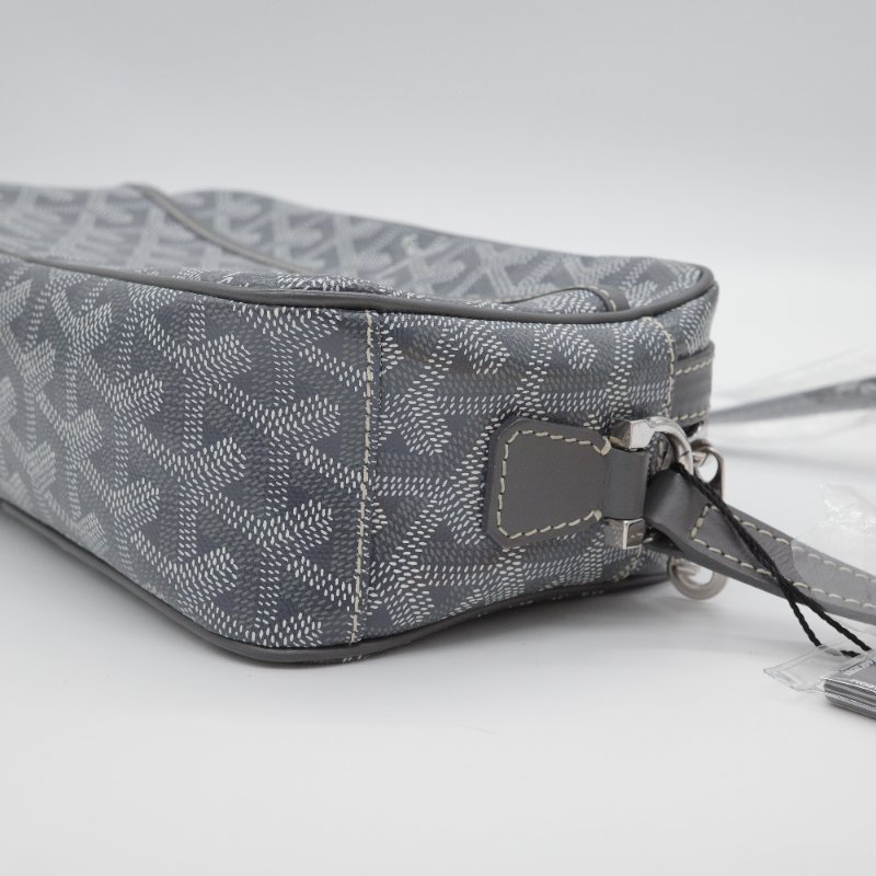 Goyard 戈雅 Cap-Vert PM 經典花紋 灰色 帆布 小牛皮 相機包 斜挎包-12