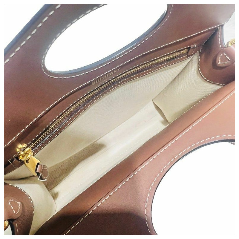 【包稅】BURBERRY 雙色帆布皮革馬莓迷你口袋手提斜背包-3