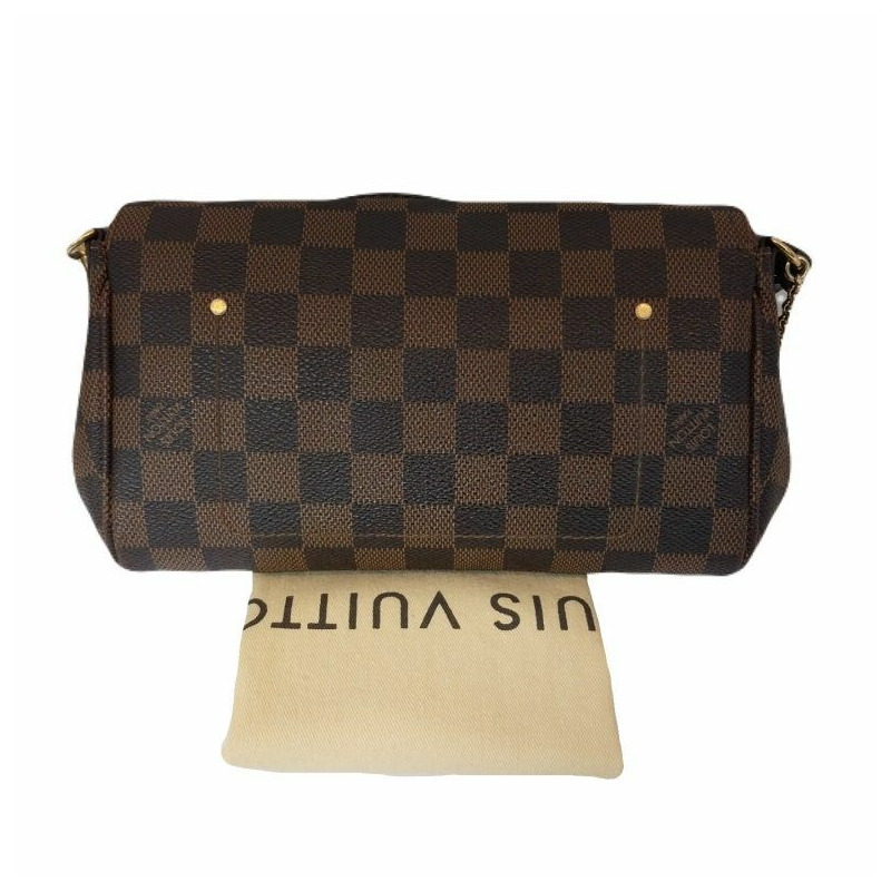 【包稅】LOUIS VUITTON Louis Vuitton 棕色 Damier Ebene 帆布 Pochette Favorit 小號斜背包-1