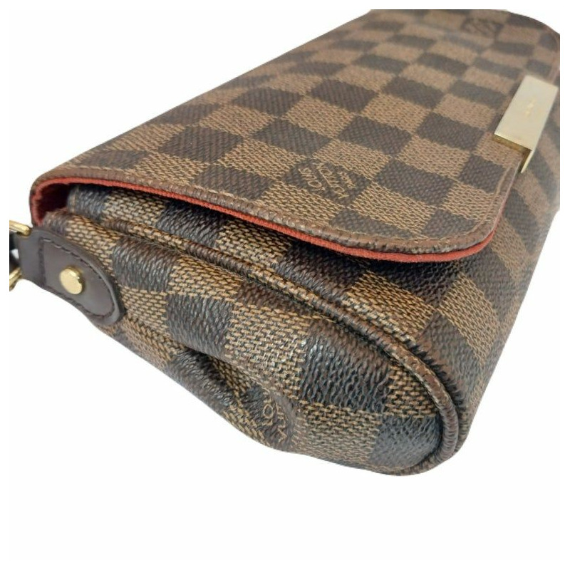 【包稅】LOUIS VUITTON Louis Vuitton 棕色 Damier Ebene 帆布 Pochette Favorit 小號斜背包-2