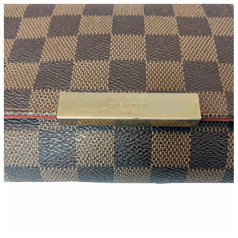 【包稅】LOUIS VUITTON Louis Vuitton 棕色 Damier Ebene 帆布 Pochette Favorit 小號斜背包-4