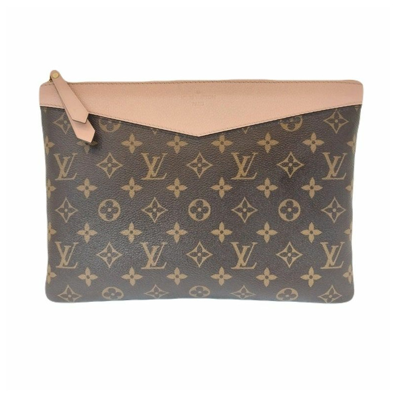 【包稅】LOUIS VUITTON Monogram Canvas Daily Pouch Rose Powder 女士粉紅手拿包-0