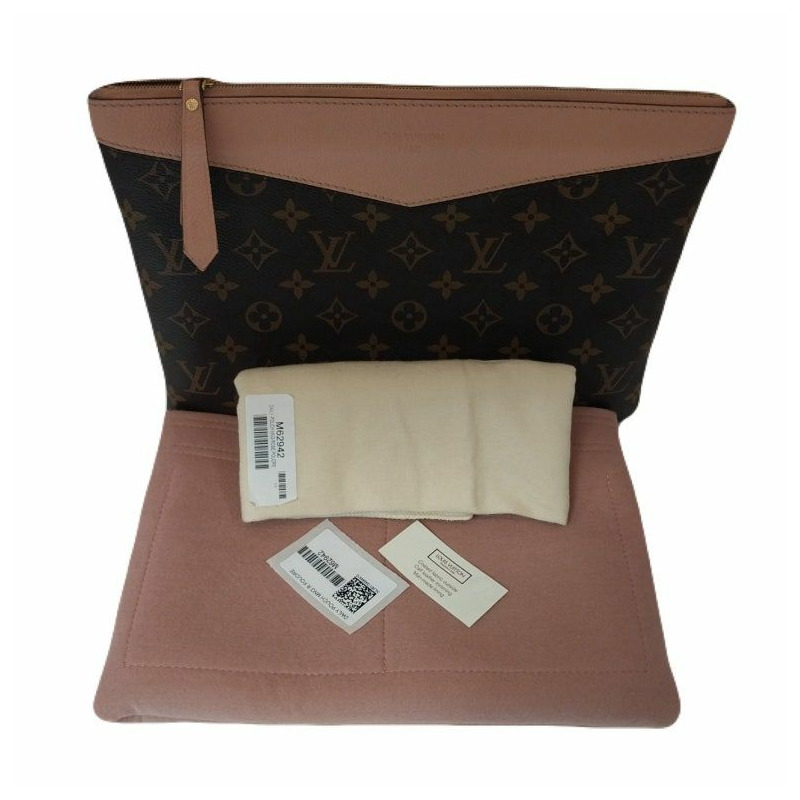 【包稅】LOUIS VUITTON Monogram Canvas Daily Pouch Rose Powder 女士粉紅手拿包-1