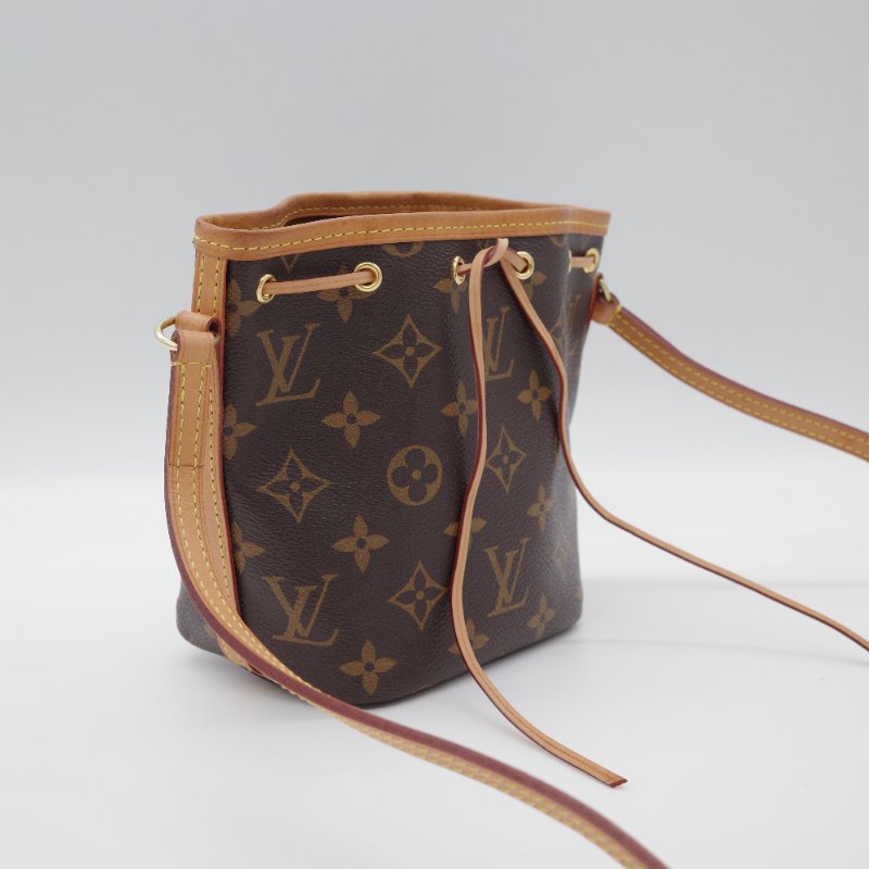 Louis Vuitton 路易威登 Noe mini  經典棕色花紋 帆布 水桶包 斜挎包-4