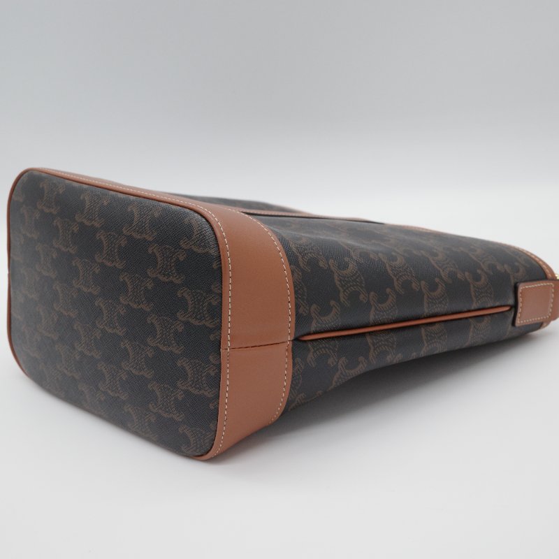 Celine 思琳 經典花紋 水桶包小號 棕色 牛皮 斜挎包 單肩包-7