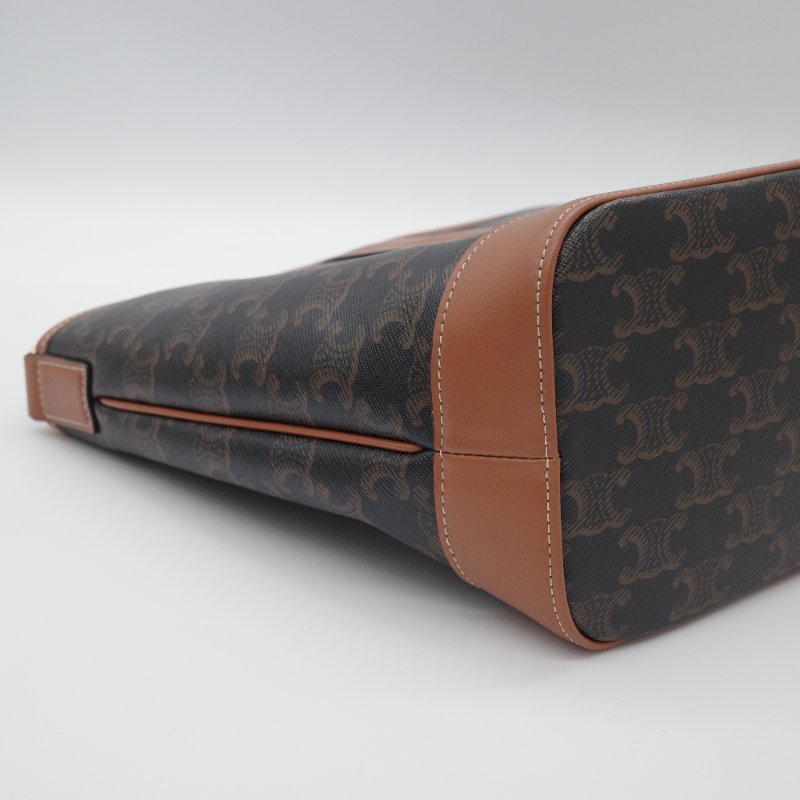 Celine 思琳 經典花紋 水桶包小號 棕色 牛皮 斜挎包 單肩包-8