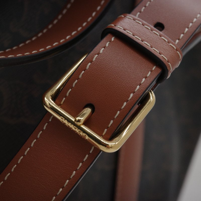 Celine 思琳 經典花紋 水桶包小號 棕色 牛皮 斜挎包 單肩包-10