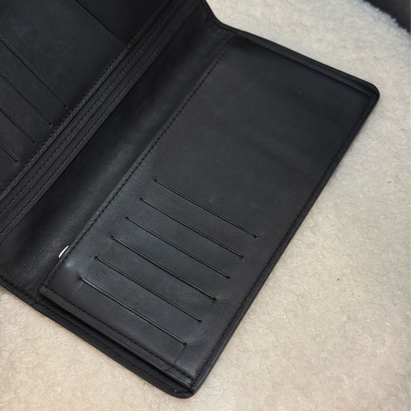 LV Brazzaville 黑灰壓紋棋盤格長夾-7