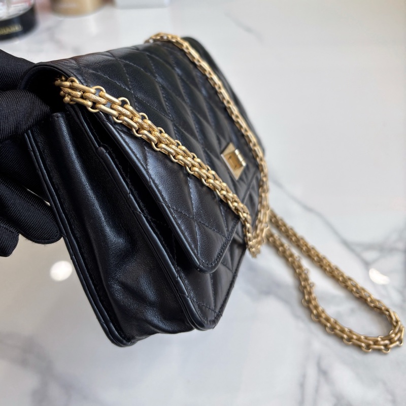 【近新閒置品】香奈兒 Chanel 黑金2.55 woc鏈條包28開無卡單肩斜挎包-3