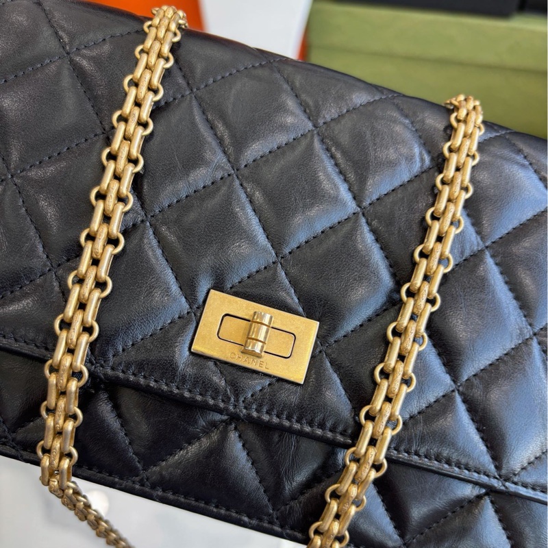 【近新閒置品】香奈兒 Chanel 黑金2.55 woc鏈條包28開無卡單肩斜挎包-5
