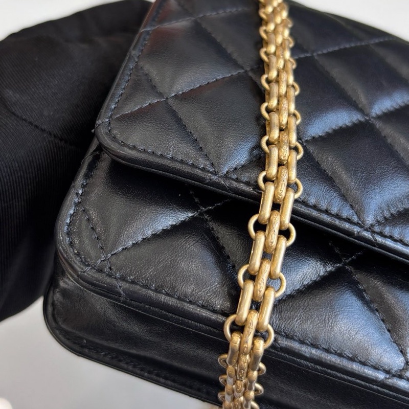【近新閒置品】香奈兒 Chanel 黑金2.55 woc鏈條包28開無卡單肩斜挎包-6