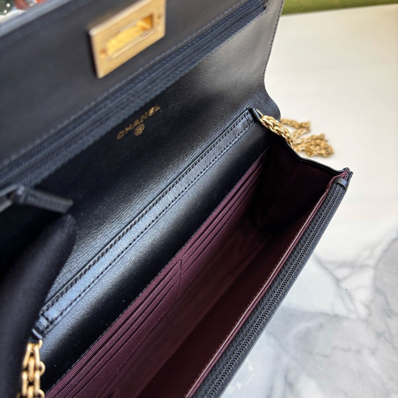 【近新閒置品】香奈兒 Chanel 黑金2.55 woc鏈條包28開無卡單肩斜挎包-9