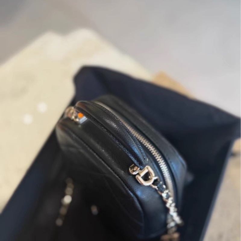絕美千金包😍限量99新🆕Chanel黑淺金荔枝牛皮mini小書包後背包雙肩包-13