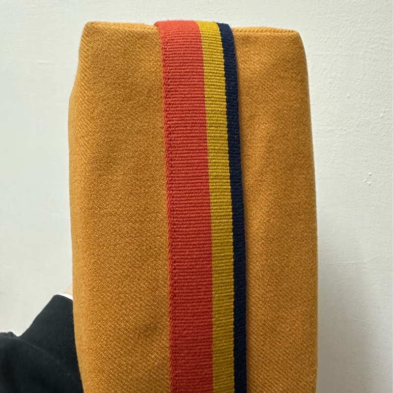 Hermes 愛馬仕 飯盒包 小號 Bride a Brac Case 赭石色 3H Ocre  PM 洗漱包  羊毛材質-1