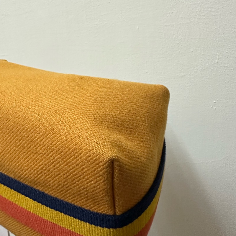 Hermes 愛馬仕 飯盒包 小號 Bride a Brac Case 赭石色 3H Ocre  PM 洗漱包  羊毛材質-4